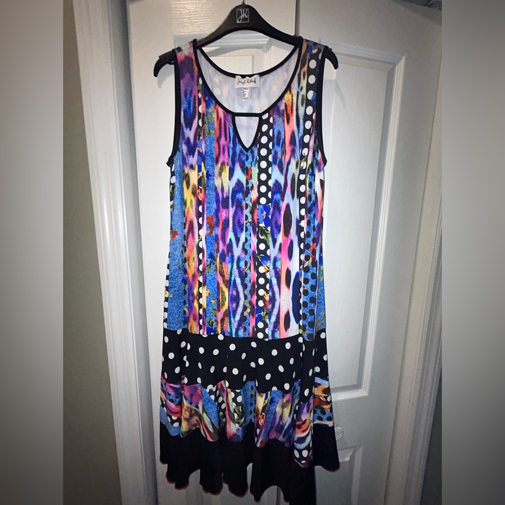 Joseph Ribkoff colorful and polka dot dress